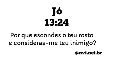 JÓ 13:24 NVI NOVA VERSÃO INTERNACIONAL