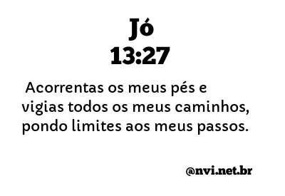 JÓ 13:27 NVI NOVA VERSÃO INTERNACIONAL