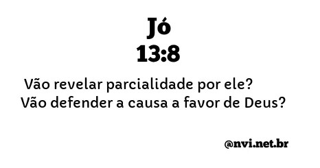 JÓ 13:8 NVI NOVA VERSÃO INTERNACIONAL