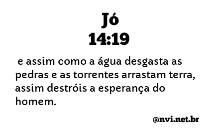 JÓ 14:19 NVI NOVA VERSÃO INTERNACIONAL