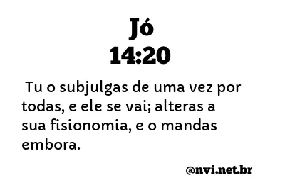 JÓ 14:20 NVI NOVA VERSÃO INTERNACIONAL