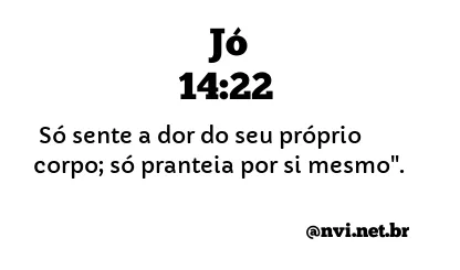 JÓ 14:22 NVI NOVA VERSÃO INTERNACIONAL