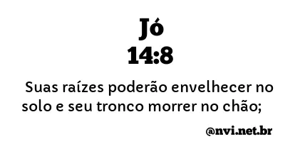 JÓ 14:8 NVI NOVA VERSÃO INTERNACIONAL