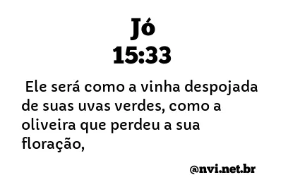 JÓ 15:33 NVI NOVA VERSÃO INTERNACIONAL