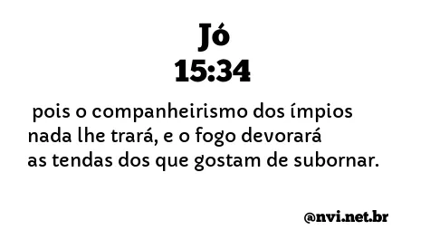 JÓ 15:34 NVI NOVA VERSÃO INTERNACIONAL