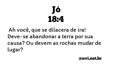 JÓ 18:4 NVI NOVA VERSÃO INTERNACIONAL