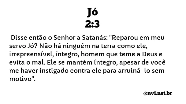 JÓ 2:3 NVI NOVA VERSÃO INTERNACIONAL