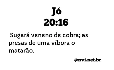 JÓ 20:16 NVI NOVA VERSÃO INTERNACIONAL