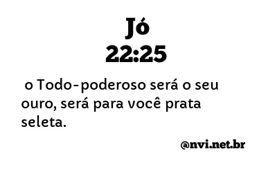 JÓ 22:25 NVI NOVA VERSÃO INTERNACIONAL