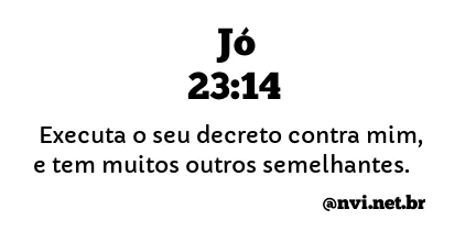 JÓ 23:14 NVI NOVA VERSÃO INTERNACIONAL