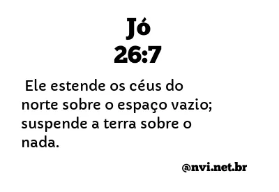 JÓ 26:7 NVI NOVA VERSÃO INTERNACIONAL