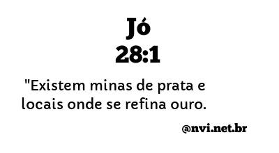 JÓ 28:1 NVI NOVA VERSÃO INTERNACIONAL