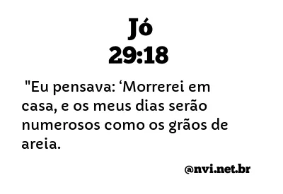 JÓ 29:18 NVI NOVA VERSÃO INTERNACIONAL