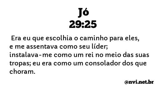 JÓ 29:25 NVI NOVA VERSÃO INTERNACIONAL