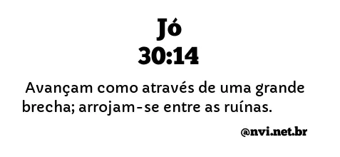 JÓ 30:14 NVI NOVA VERSÃO INTERNACIONAL