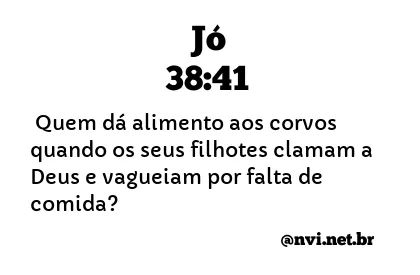 JÓ 38:41 NVI NOVA VERSÃO INTERNACIONAL