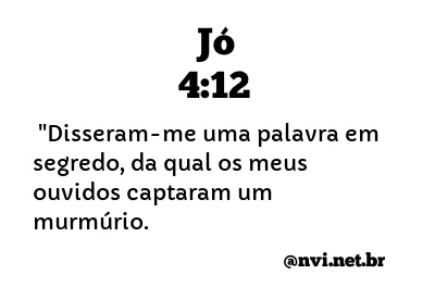 JÓ 4:12 NVI NOVA VERSÃO INTERNACIONAL