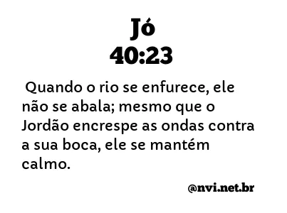 JÓ 40:23 NVI NOVA VERSÃO INTERNACIONAL