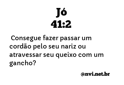 JÓ 41:2 NVI NOVA VERSÃO INTERNACIONAL