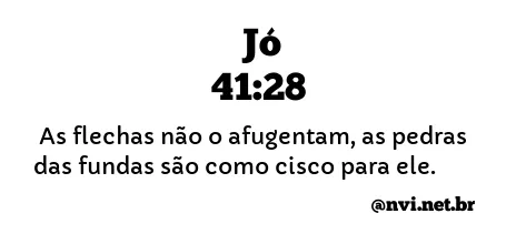 JÓ 41:28 NVI NOVA VERSÃO INTERNACIONAL