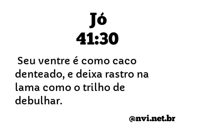 JÓ 41:30 NVI NOVA VERSÃO INTERNACIONAL