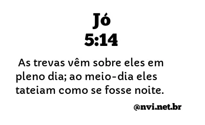 JÓ 5:14 NVI NOVA VERSÃO INTERNACIONAL