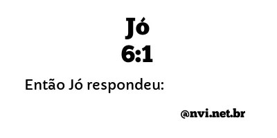 JÓ 6:1 NVI NOVA VERSÃO INTERNACIONAL