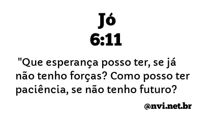 JÓ 6:11 NVI NOVA VERSÃO INTERNACIONAL