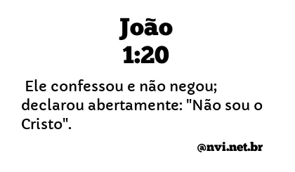 JOÃO 1:20 NVI NOVA VERSÃO INTERNACIONAL