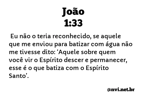 JOÃO 1:33 NVI NOVA VERSÃO INTERNACIONAL