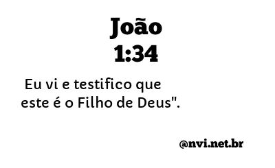 JOÃO 1:34 NVI NOVA VERSÃO INTERNACIONAL