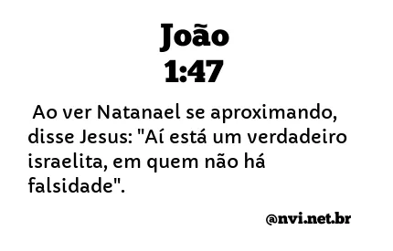 JOÃO 1:47 NVI NOVA VERSÃO INTERNACIONAL