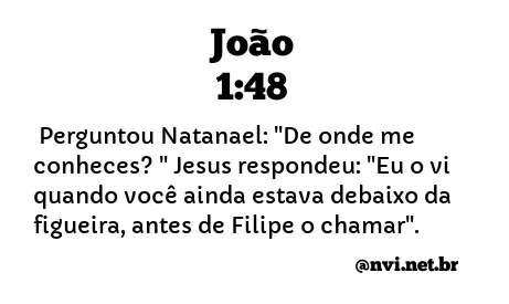 JOÃO 1:48 NVI NOVA VERSÃO INTERNACIONAL