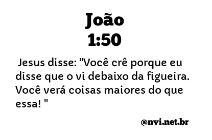 JOÃO 1:50 NVI NOVA VERSÃO INTERNACIONAL