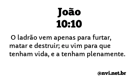 JOÃO 10:10 NVI NOVA VERSÃO INTERNACIONAL