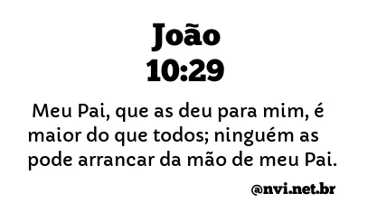 JOÃO 10:29 NVI NOVA VERSÃO INTERNACIONAL