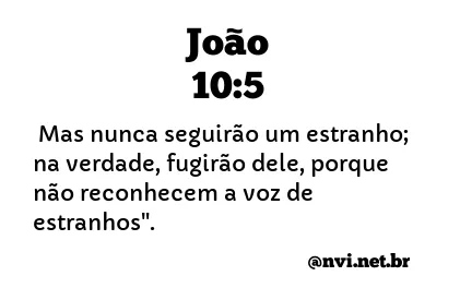 JOÃO 10:5 NVI NOVA VERSÃO INTERNACIONAL