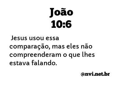 JOÃO 10:6 NVI NOVA VERSÃO INTERNACIONAL