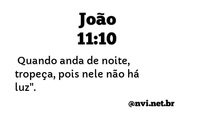 JOÃO 11:10 NVI NOVA VERSÃO INTERNACIONAL