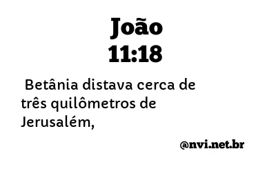 JOÃO 11:18 NVI NOVA VERSÃO INTERNACIONAL