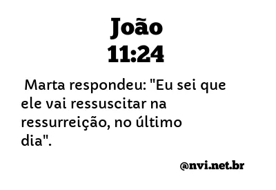 JOÃO 11:24 NVI NOVA VERSÃO INTERNACIONAL