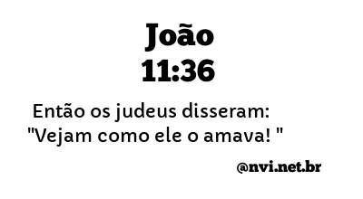 JOÃO 11:36 NVI NOVA VERSÃO INTERNACIONAL