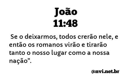 JOÃO 11:48 NVI NOVA VERSÃO INTERNACIONAL