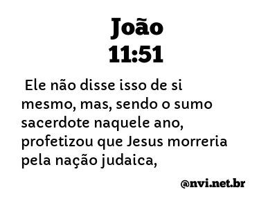 JOÃO 11:51 NVI NOVA VERSÃO INTERNACIONAL