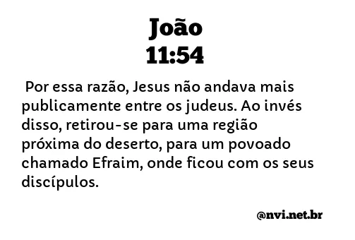 JOÃO 11:54 NVI NOVA VERSÃO INTERNACIONAL