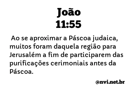 JOÃO 11:55 NVI NOVA VERSÃO INTERNACIONAL