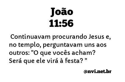 JOÃO 11:56 NVI NOVA VERSÃO INTERNACIONAL