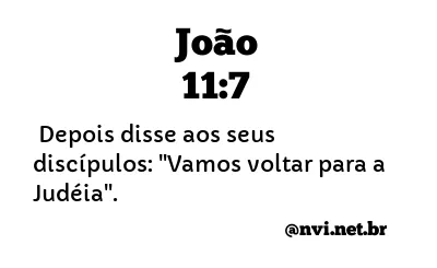 JOÃO 11:7 NVI NOVA VERSÃO INTERNACIONAL