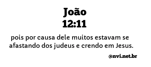 JOÃO 12:11 NVI NOVA VERSÃO INTERNACIONAL