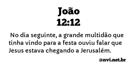 JOÃO 12:12 NVI NOVA VERSÃO INTERNACIONAL